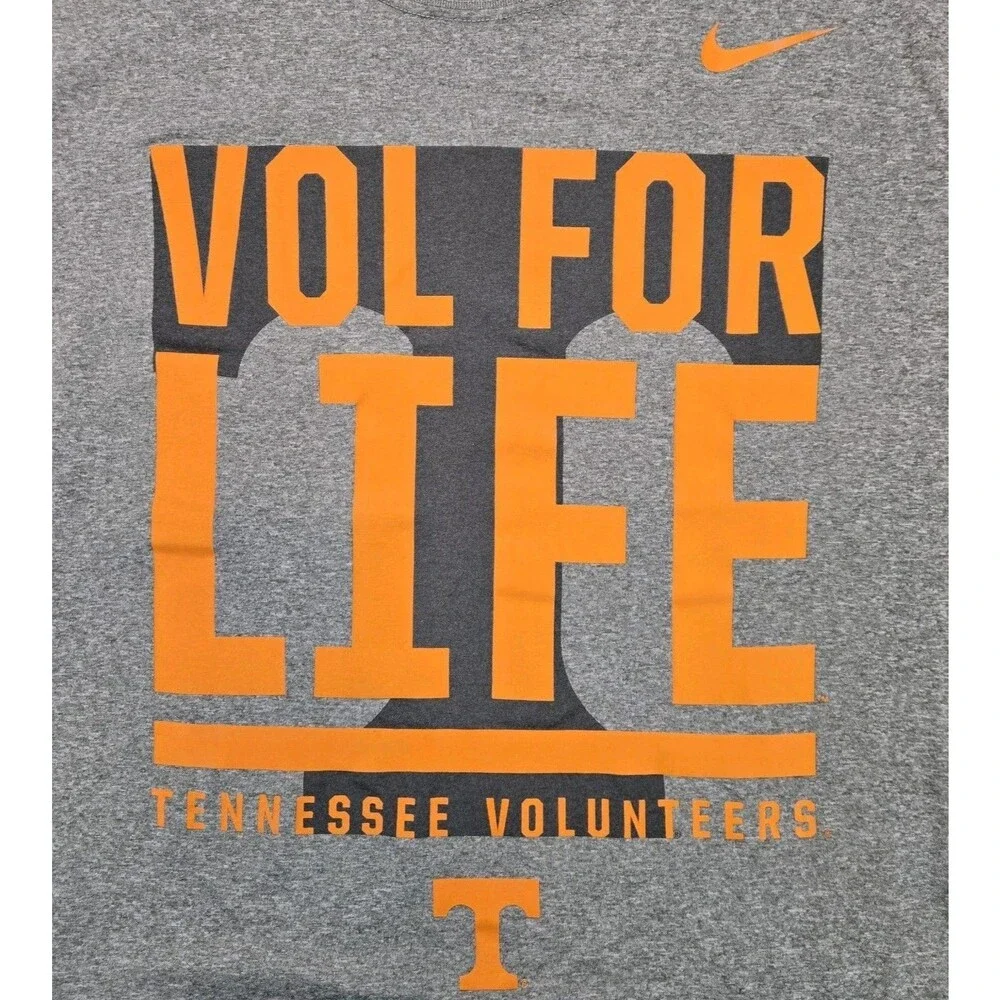 Nike DriFit Tennessee Volunteers Vols Gray Orange T Shirt  Mens XL